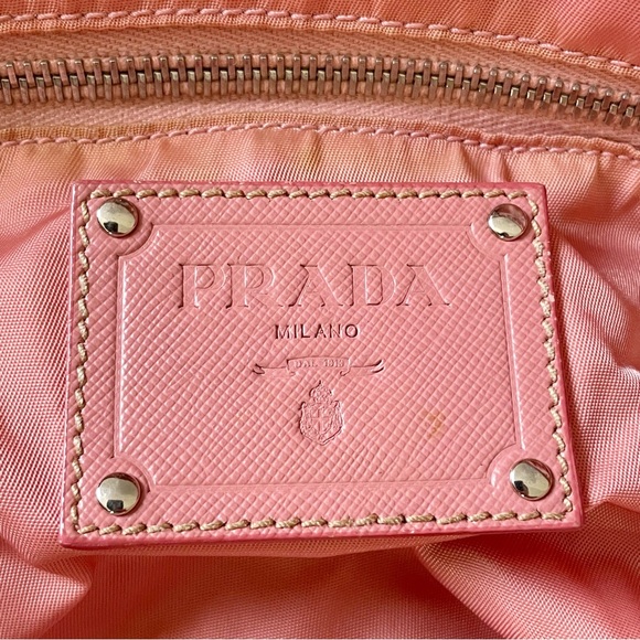 Prada pink Tessuto nylon and leather shoulder tote bag - Picture 13 of 14